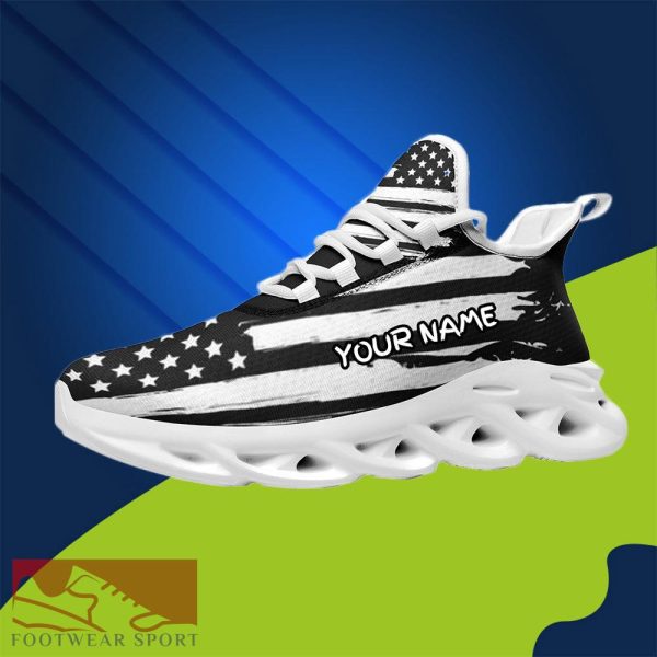 American Flag Chunky Sneakers US Flag Pattern Style Max Soul Shoes Custom Name - Custom Name 5 Max Soul American Flag Chunky Sneakers