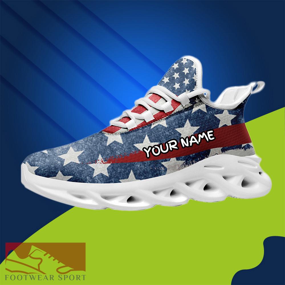 American Flag Chunky Sneakers US Flag Pattern Trend Max Soul Shoes Custom Name - Custom Name 7 Max Soul American Flag Chunky Sneakers