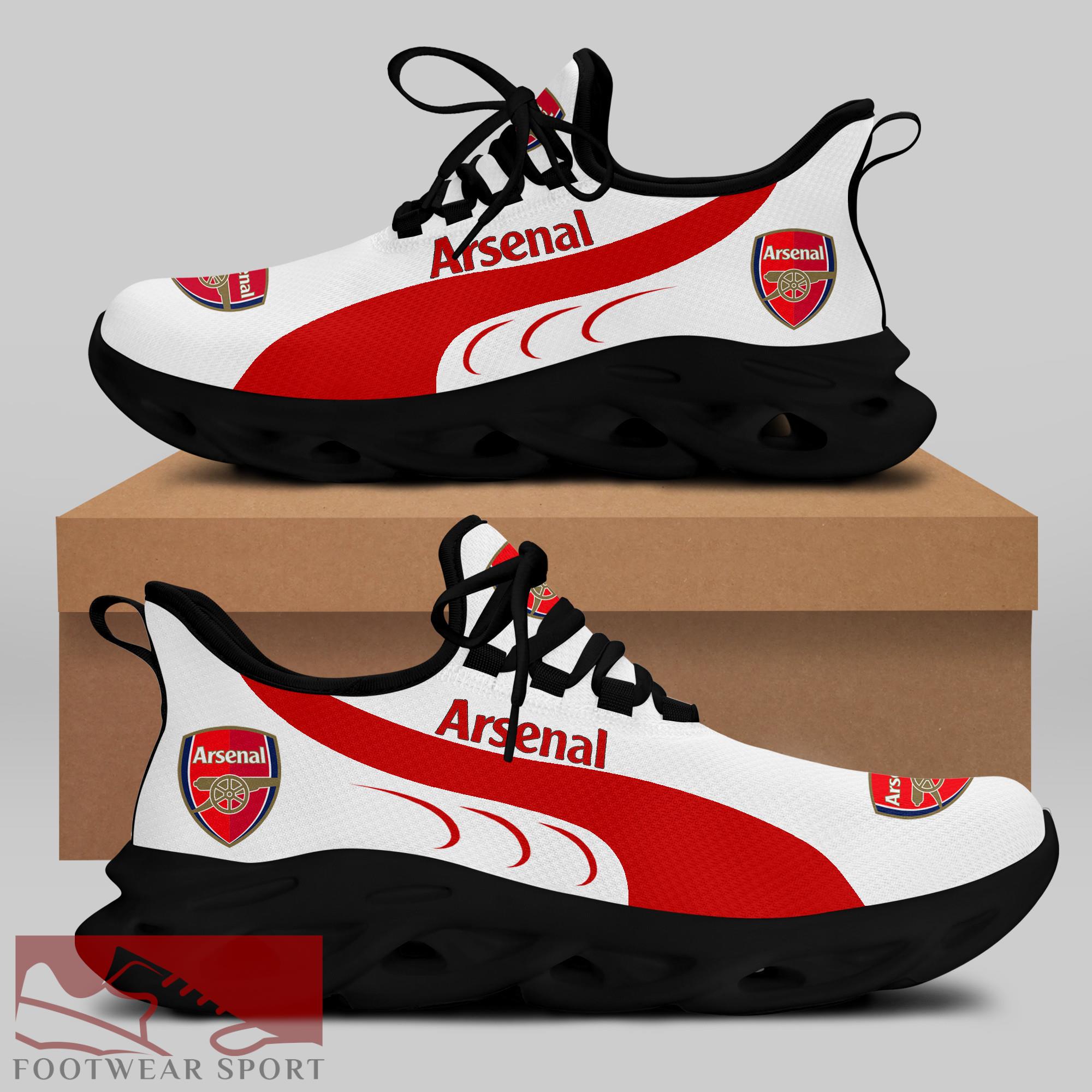 Arsenal Fans EPL Chunky Sneakers Fashion-forward Max Soul Shoes For Men And Women - Arsenal Chunky Sneakers White Black Max Soul Shoes For Men And Women Photo 2