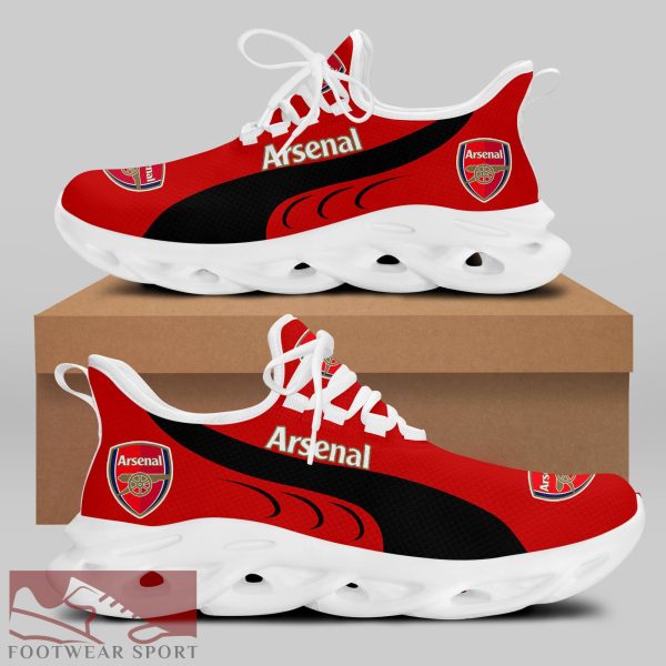 Arsenal Fans EPL Chunky Sneakers Stride Max Soul Shoes For Men And Women - Arsenal Chunky Sneakers White Black Max Soul Shoes For Men And Women Photo 2