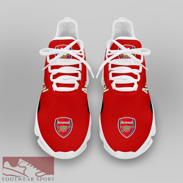 Arsenal Fans EPL Chunky Sneakers Stride Max Soul Shoes For Men And Women - Arsenal Chunky Sneakers White Black Max Soul Shoes For Men And Women Photo 3
