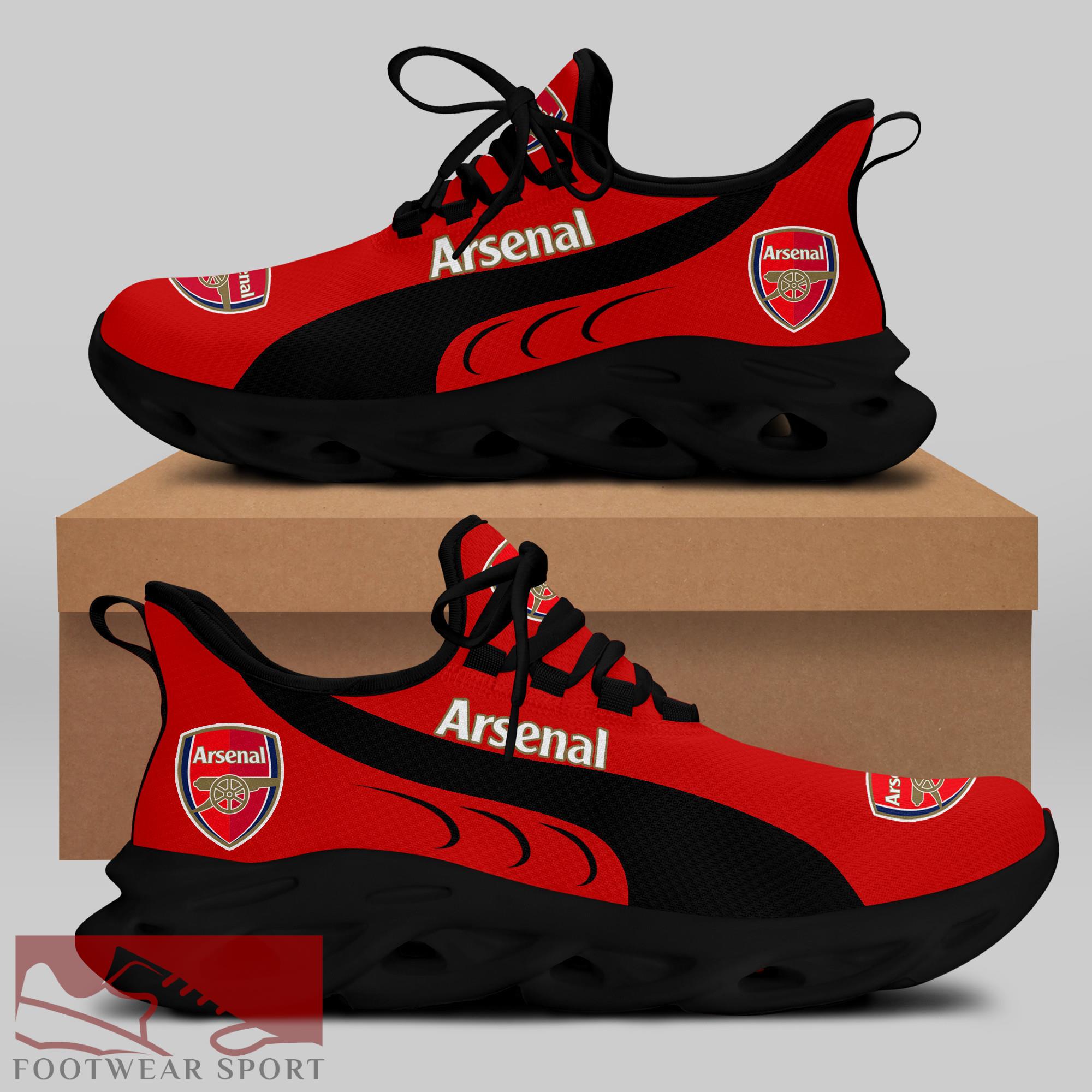 Arsenal Fans EPL Chunky Sneakers Stride Max Soul Shoes For Men And Women - Arsenal Chunky Sneakers White Black Max Soul Shoes For Men And Women Photo 1