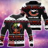 Chicago Bears Grinch Funny Design Ugly 3D Zip Hoodie Pullover Print Personalized - Chicago Bears Grinch Funny Design Ugly 3D Zip Hoodie Pullover Print Personalized