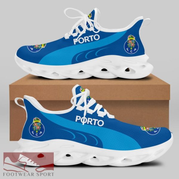 Chunky Sneakers FC PORTO Liga Portugal Logo Style Max Soul Shoes For Fans - FC PORTO Chunky Sneakers White Black Max Soul Shoes For Men And Women Photo 2