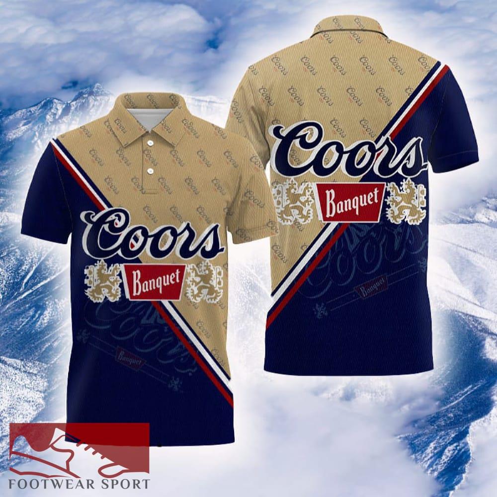 Coors Banquet Blue and Beige Diagonal Polo Shirt Black Color Beer Lovers Gift For Mens AOP - Coors Banquet Blue and Beige Diagonal Polo Shirt Black Color Beer Lovers Gift For Mens AOP