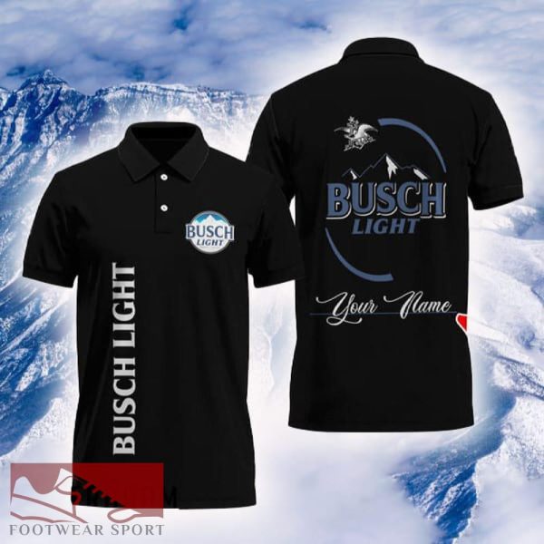 Custom Name Busch Light Polo Shirt Black Color Beer Lovers Gift For Mens AOP - Custom Name Busch Light Polo Shirt Black Color Beer Lovers Gift For Mens AOP