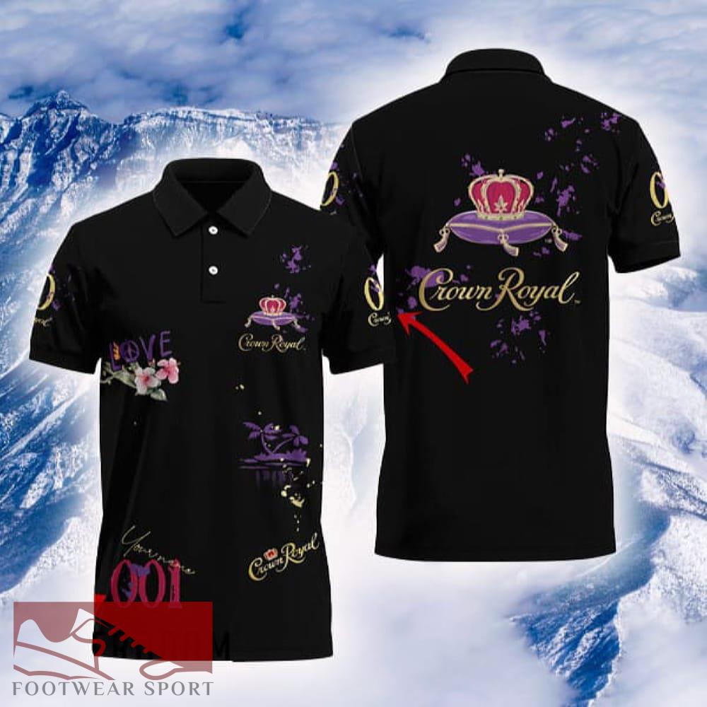 Custom Name Crown Royal Mesh Graphic Polo Shirt Black Color Beer Lovers Gift For Mens AOP - Custom Name Crown Royal Mesh Graphic Polo Shirt Black Color Beer Lovers Gift For Mens AOP