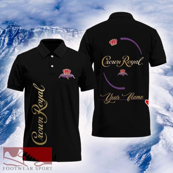 Custom Name Crown Royal Polo Shirt Black Color Beer Lovers Gift For Mens AOP - Custom Name Crown Royal Polo Shirt Black Color Beer Lovers Gift For Mens AOP