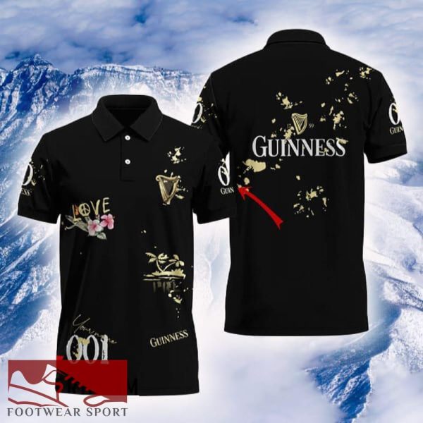 Custom Name Guinness Mesh Graphic Polo Shirt Black Color Beer Lovers Gift For Mens AOP - Custom Name Guinness Mesh Graphic Polo Shirt Black Color Beer Lovers Gift For Mens AOP