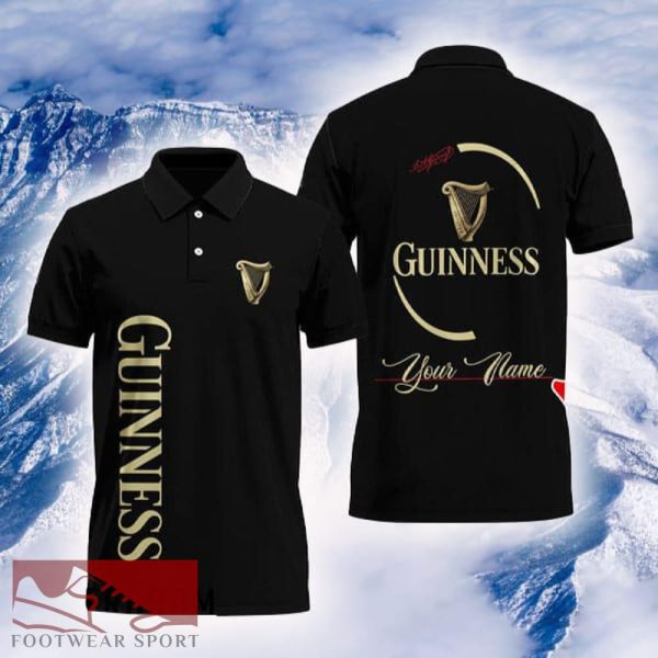 Custom Name Guinness Polo Shirt Black Color Beer Lovers Gift For Mens AOP - Custom Name Guinness Polo Shirt Black Color Beer Lovers Gift For Mens AOP