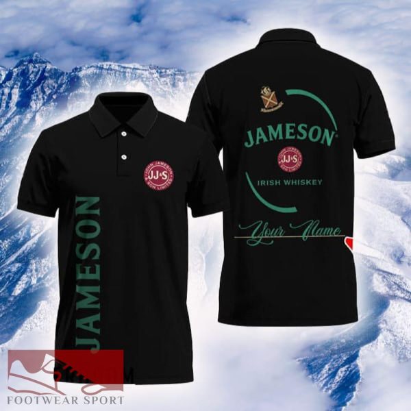 Custom Name Jameson Whiskey Polo Shirt Black Color Beer Lovers Gift For Mens AOP - Custom Name Jameson Whiskey Polo Shirt Black Color Beer Lovers Gift For Mens AOP