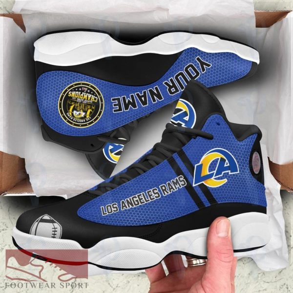 Custom Name Rams Super Bowl 56 LVI Champions vit City Air Jordan 13 Shoes - Custom Name Rams Super Bowl 56 LVI Champions vit City 13 Sneaker Big Logo Air Jordan 13 For Men And Women Photo 2