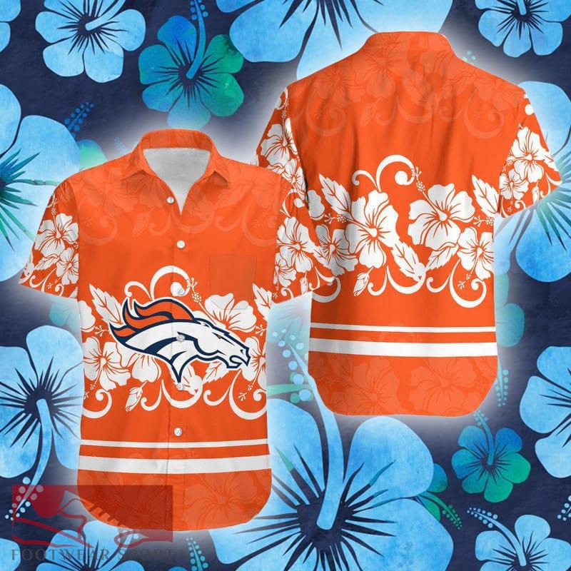 Denver Broncos Hibiscus Flowers Hawaiian Shirt Gift Summer - Denver Broncos Hibiscus Flowers Hawaiian Shirt Gift Summer