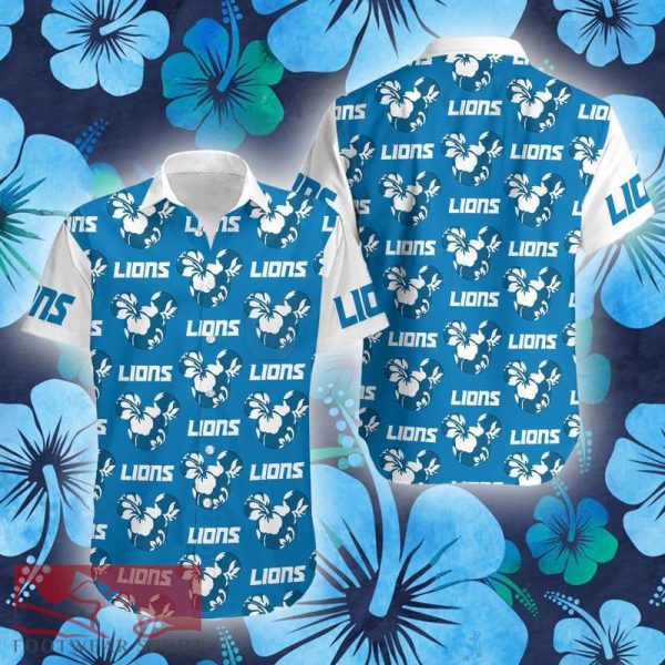 Detroit Lions Mickey and Flowers Hawaiian Shirt Gift Summer - Detroit Lions Mickey and Flowers Hawaiian Shirt Gift Summer