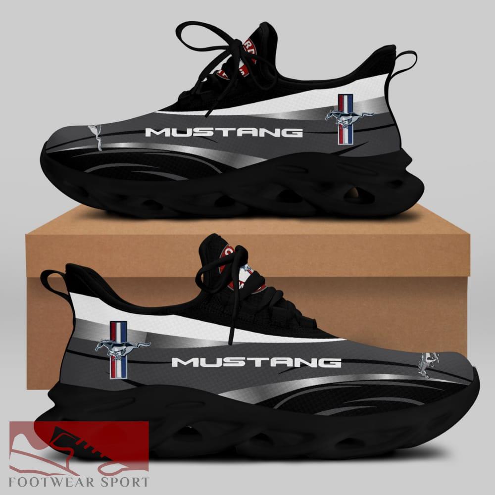 FORD MUSTANG Racing Car Running Sneakers Graphic Max Soul Shoes For Men And Women - FORD MUSTANG Chunky Sneakers White Black Max Soul Shoes For Men And Women Photo 1