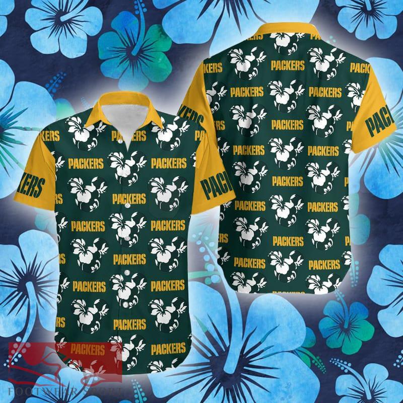 Green Bay Packers Mickey and Flowers Hawaiian Shirt Gift Summer - Green Bay Packers Mickey and Flowers Hawaiian Shirt Gift Summer