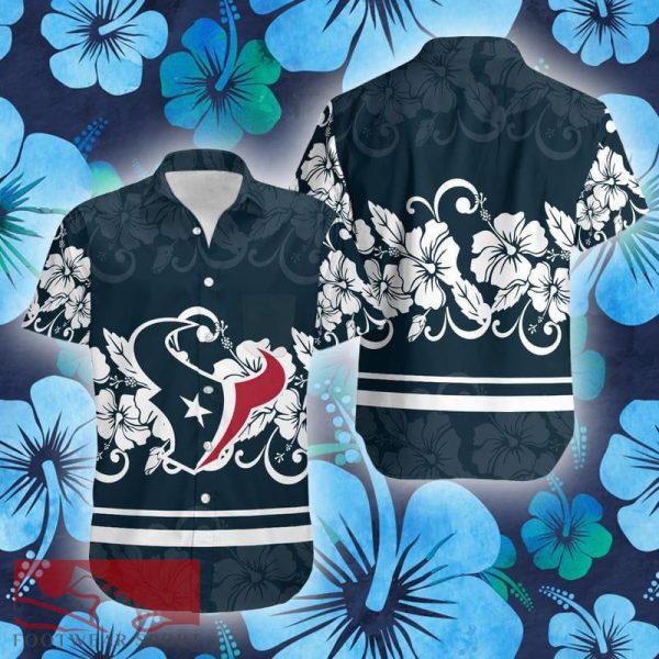 Houston Texans Hibiscus Flowers Hawaiian Shirt Gift Summer - Houston Texans Hibiscus Flowers Hawaiian Shirt Gift Summer