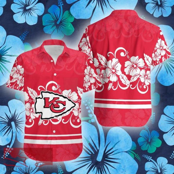 Kansas City Chiefs Hibiscus Flowers Hawaiian Shirt Gift Summer - Kansas City Chiefs Hibiscus Flowers Hawaiian Shirt Gift Summer