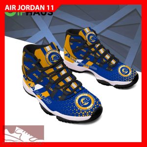 Los Angeles Rams Logo Football Sneakers Runway Air Jordan 11 Shoes For Men And Women - LAR JD11 Sneaker_3
