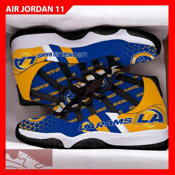 Los Angeles Rams Logo Football Sneakers Runway Air Jordan 11 Shoes For Men And Women - LAR JD11 Sneaker_2