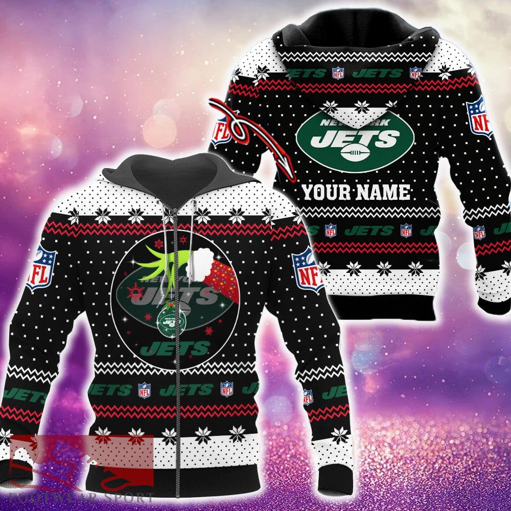 New York Jets Grinch Funny Design Ugly 3D Zip Hoodie Pullover Print Personalized - New York Jets Grinch Funny Design Ugly 3D Zip Hoodie Pullover Print Personalized
