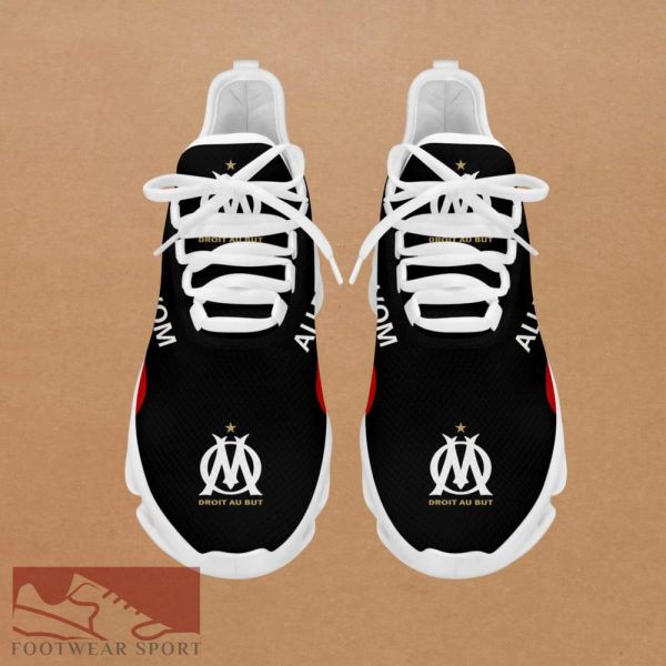 Olympique de Marseille Ligue 1 Logo Chunky Sneakers Culture Max Soul Shoes For Fans - Olympique de Marseille Chunky Sneakers White Black Max Soul Shoes For Men And Women Photo 3