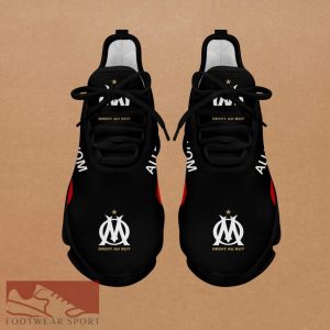 Olympique de Marseille Ligue 1 Logo Chunky Sneakers Culture Max Soul Shoes For Fans - Olympique de Marseille Chunky Sneakers White Black Max Soul Shoes For Men And Women Photo 4