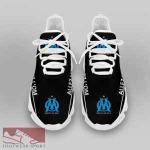 Olympique de Marseille Ligue 1 Logo Chunky Sneakers Detail Max Soul Shoes For Fans - Olympique de Marseille Chunky Sneakers White Black Max Soul Shoes For Men And Women Photo 3