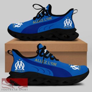 Olympique de Marseille Ligue 1 Logo Chunky Sneakers Dynamic Max Soul Shoes For Fans - Olympique de Marseille Chunky Sneakers White Black Max Soul Shoes For Men And Women Photo 1