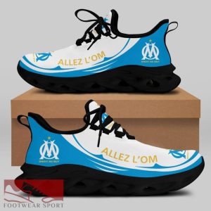 Olympique de Marseille Ligue 1 Logo Chunky Sneakers Edgy Max Soul Shoes For Fans - Olympique de Marseille Chunky Sneakers White Black Max Soul Shoes For Men And Women Photo 2