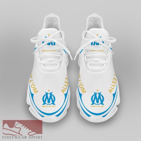 Olympique de Marseille Ligue 1 Logo Chunky Sneakers Edgy Max Soul Shoes For Fans - Olympique de Marseille Chunky Sneakers White Black Max Soul Shoes For Men And Women Photo 3