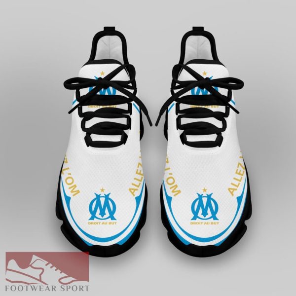 Olympique de Marseille Ligue 1 Logo Chunky Sneakers Edgy Max Soul Shoes For Fans - Olympique de Marseille Chunky Sneakers White Black Max Soul Shoes For Men And Women Photo 4