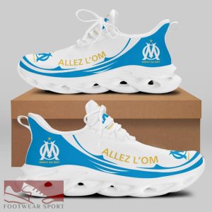 Olympique de Marseille Ligue 1 Logo Chunky Sneakers Edgy Max Soul Shoes For Fans - Olympique de Marseille Chunky Sneakers White Black Max Soul Shoes For Men And Women Photo 1