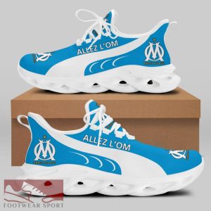 Olympique de Marseille Ligue 1 Logo Chunky Sneakers Explore Max Soul Shoes For Fans - Olympique de Marseille Chunky Sneakers White Black Max Soul Shoes For Men And Women Photo 2