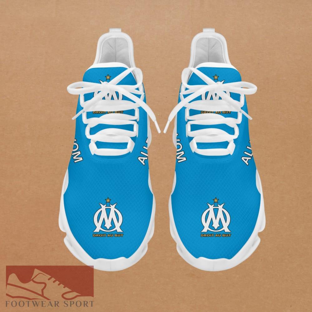 Olympique de Marseille Ligue 1 Logo Chunky Sneakers Explore Max Soul Shoes For Fans - Olympique de Marseille Chunky Sneakers White Black Max Soul Shoes For Men And Women Photo 3