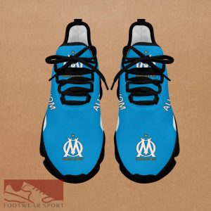 Olympique de Marseille Ligue 1 Logo Chunky Sneakers Explore Max Soul Shoes For Fans - Olympique de Marseille Chunky Sneakers White Black Max Soul Shoes For Men And Women Photo 4