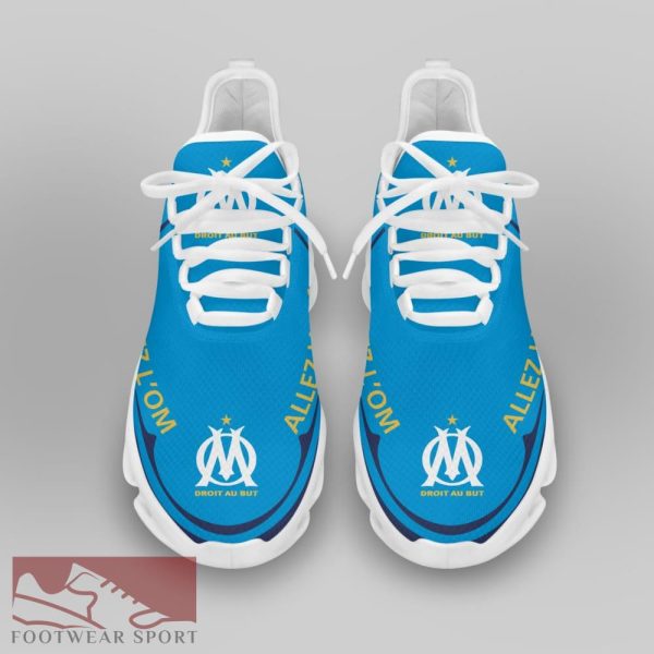 Olympique de Marseille Ligue 1 Logo Chunky Sneakers Fresh Max Soul Shoes For Fans - Olympique de Marseille Chunky Sneakers White Black Max Soul Shoes For Men And Women Photo 3