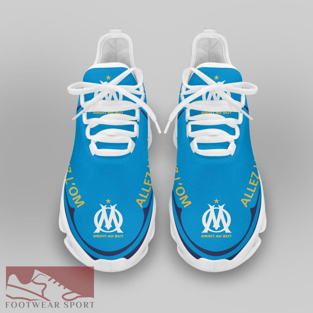 Olympique de Marseille Ligue 1 Logo Chunky Sneakers Fresh Max Soul Shoes For Fans - Olympique de Marseille Chunky Sneakers White Black Max Soul Shoes For Men And Women Photo 3
