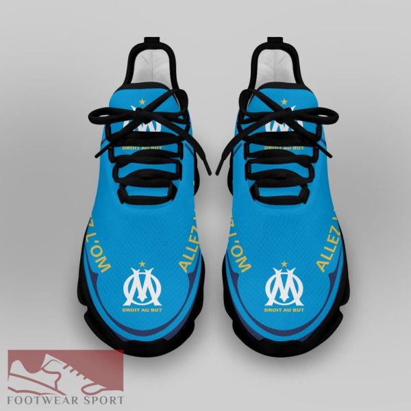 Olympique de Marseille Ligue 1 Logo Chunky Sneakers Fresh Max Soul Shoes For Fans - Olympique de Marseille Chunky Sneakers White Black Max Soul Shoes For Men And Women Photo 4