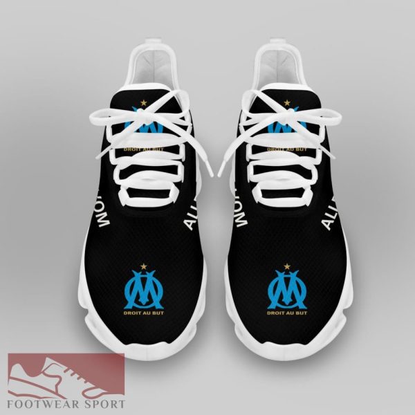 Olympique de Marseille Ligue 1 Logo Chunky Sneakers Fusion Max Soul Shoes For Fans - Olympique de Marseille Chunky Sneakers White Black Max Soul Shoes For Men And Women Photo 3