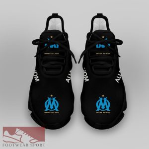 Olympique de Marseille Ligue 1 Logo Chunky Sneakers Fusion Max Soul Shoes For Fans - Olympique de Marseille Chunky Sneakers White Black Max Soul Shoes For Men And Women Photo 4