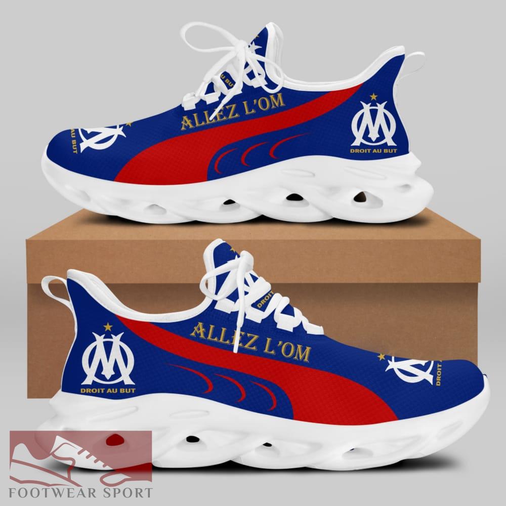 Olympique de Marseille Ligue 1 Logo Chunky Sneakers Inspiration Max Soul Shoes For Fans - Olympique de Marseille Chunky Sneakers White Black Max Soul Shoes For Men And Women Photo 2