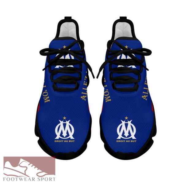 Olympique de Marseille Ligue 1 Logo Chunky Sneakers Inspiration Max Soul Shoes For Fans - Olympique de Marseille Chunky Sneakers White Black Max Soul Shoes For Men And Women Photo 3