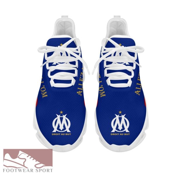 Olympique de Marseille Ligue 1 Logo Chunky Sneakers Inspiration Max Soul Shoes For Fans - Olympique de Marseille Chunky Sneakers White Black Max Soul Shoes For Men And Women Photo 4