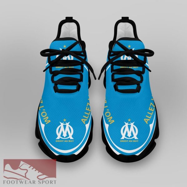 Olympique de Marseille Ligue 1 Logo Chunky Sneakers Luxury Max Soul Shoes For Fans - Olympique de Marseille Chunky Sneakers White Black Max Soul Shoes For Men And Women Photo 4