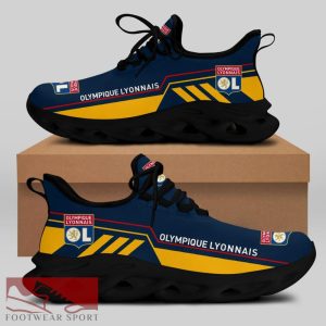 Olympique Lyonnais Ligue 1 Logo Chunky Sneakers Athletic Max Soul Shoes For Fans - Olympique Lyonnais Chunky Sneakers White Black Max Soul Shoes For Men And Women Photo 1