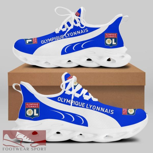Olympique Lyonnais Ligue 1 Logo Chunky Sneakers Iconic Max Soul Shoes For Fans - Olympique Lyonnais Chunky Sneakers White Black Max Soul Shoes For Men And Women Photo 2