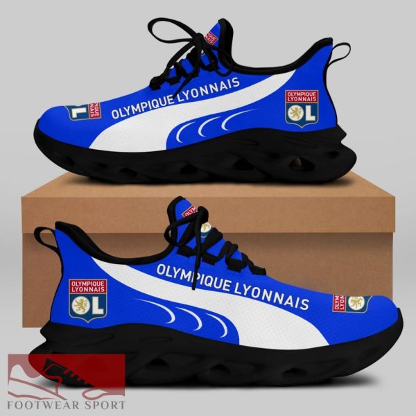 Olympique Lyonnais Ligue 1 Logo Chunky Sneakers Iconic Max Soul Shoes For Fans - Olympique Lyonnais Chunky Sneakers White Black Max Soul Shoes For Men And Women Photo 1