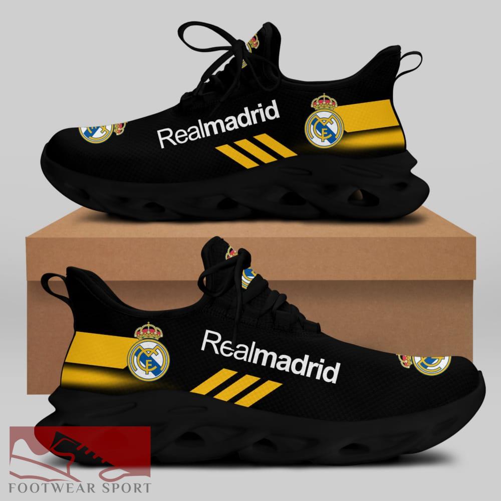 Real Madrid Laliga Running Shoes Edgy Max Soul Sneakers For Fans - Real Madrid Chunky Sneakers White Black Max Soul Shoes For Men And Women Photo 1