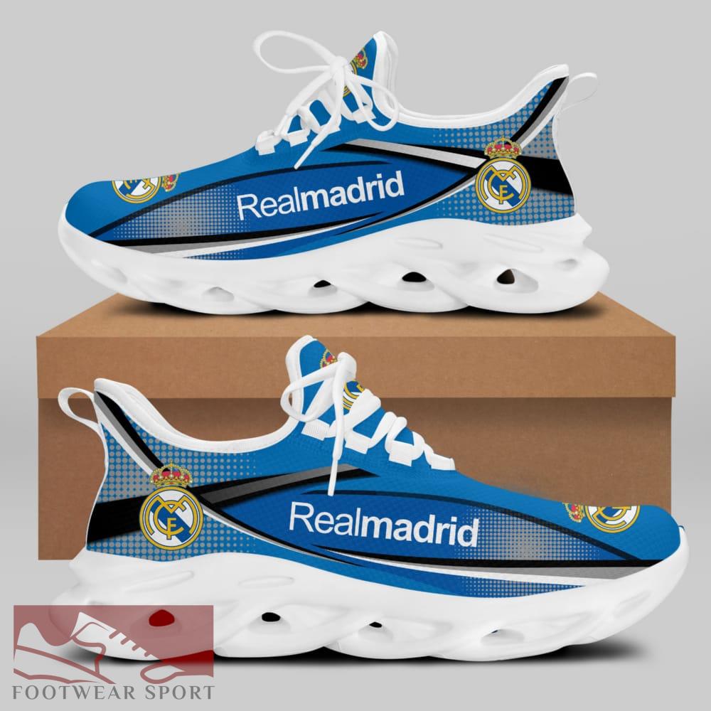 Real Madrid Laliga Running Shoes Runway Max Soul Sneakers For Fans - Real Madrid Chunky Sneakers White Black Max Soul Shoes For Men And Women Photo 1